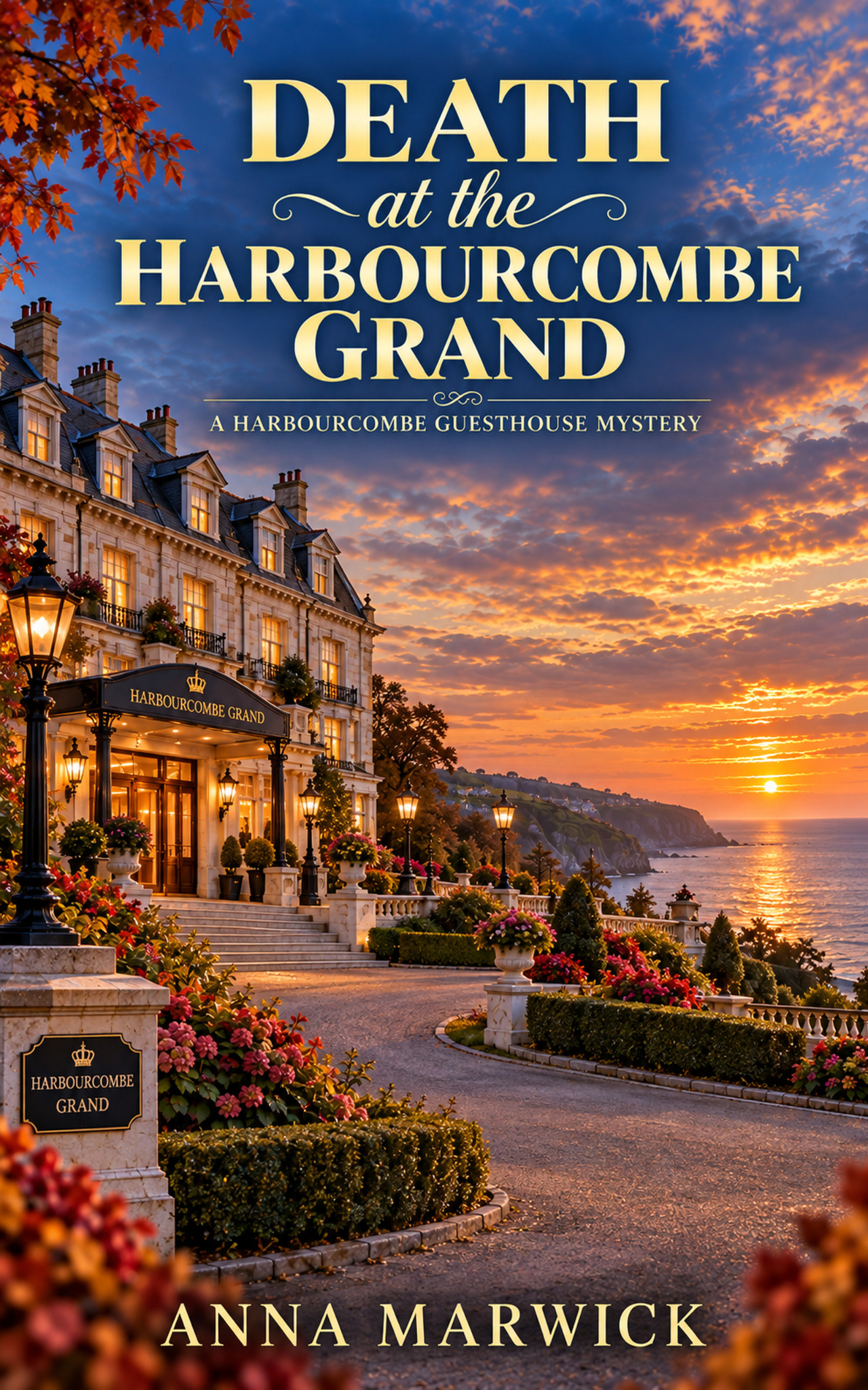 Cover of Death at the Harbourcombe Grand by Anna Marwick